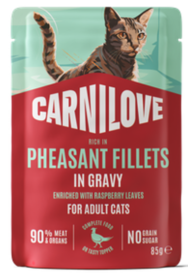 Carnilove® Paté Pouch Pheasant Fillets in Gravy with Raspberryfor Adult Cats 85gr